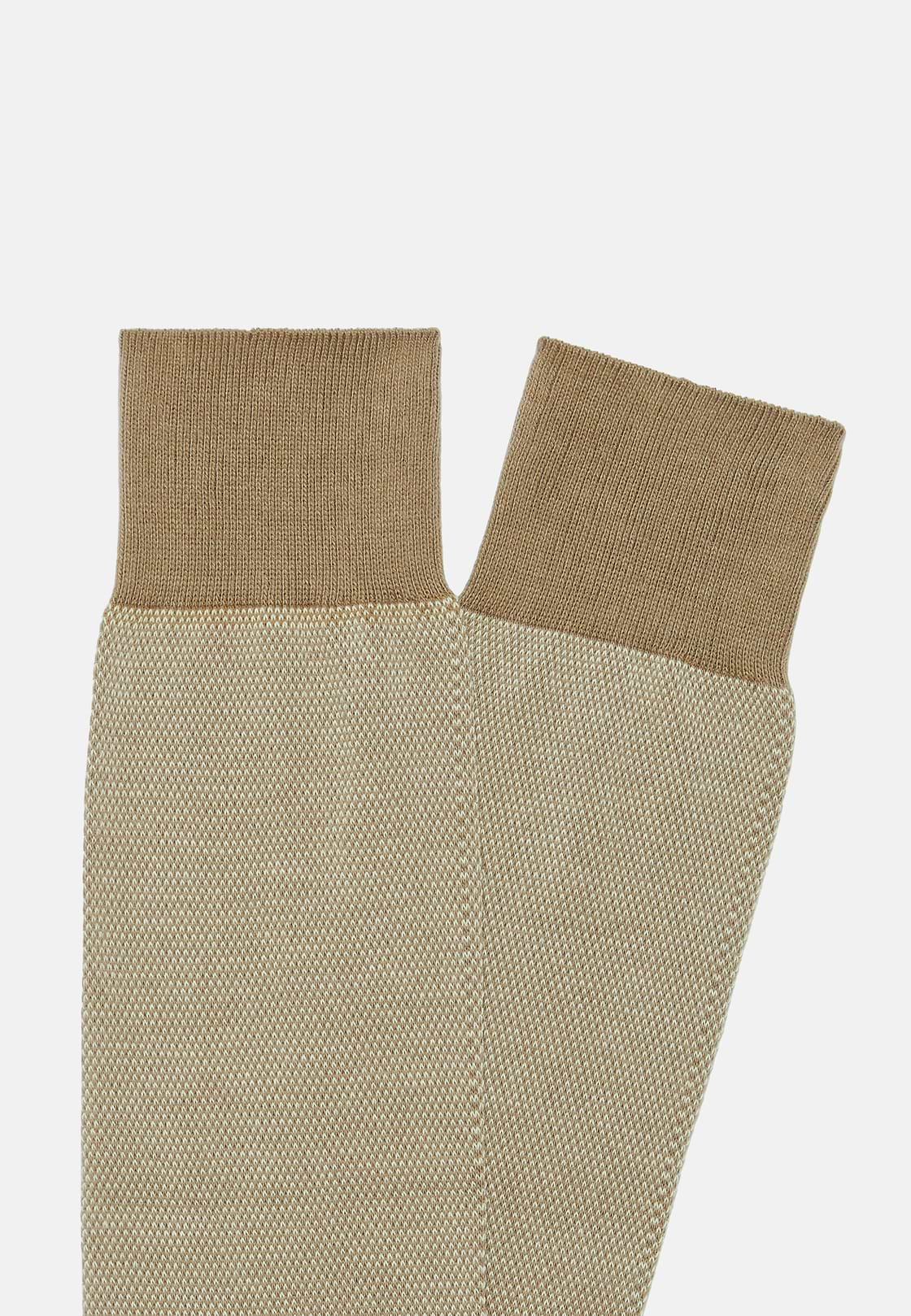 Oxford Cotton Socks In Organic Cotton, Beige, hi-res