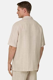 Camisa Rayas Diplomáticas Lino Regular Fit, Arena, thumb, 3