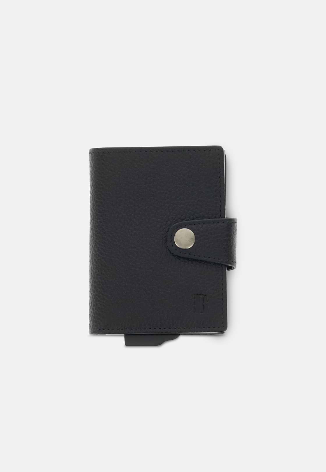Credit Card Holder in Grained Leather, Black, hi-res, 1