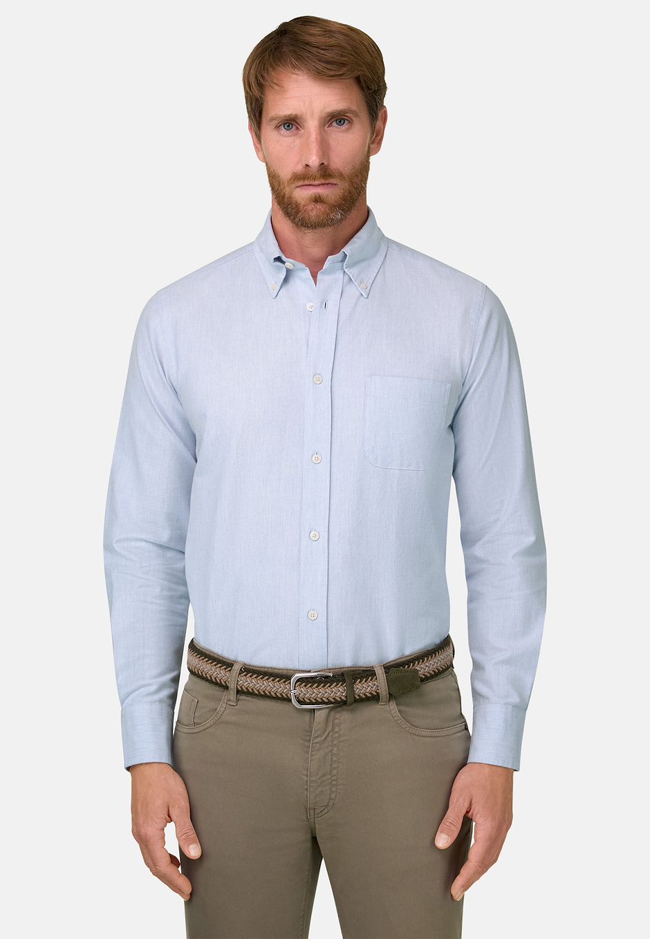 Chemise en Oxford de Coton Regular Fit, Bleu clair, hi-res