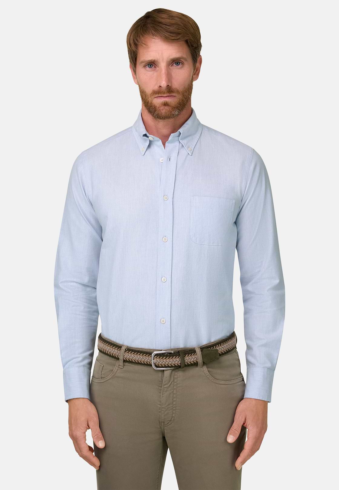 Overhemd in Oxford Katoen Regular Fit, Light Blue, hi-res, 1