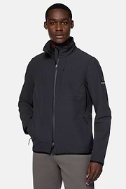 Padded Windproof Jacket in B-Tech Stretch Nylon, Black, hi-res