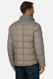 Bomber Flyn in Flannel and Technical Fabric Down, Sand, thumb, 4