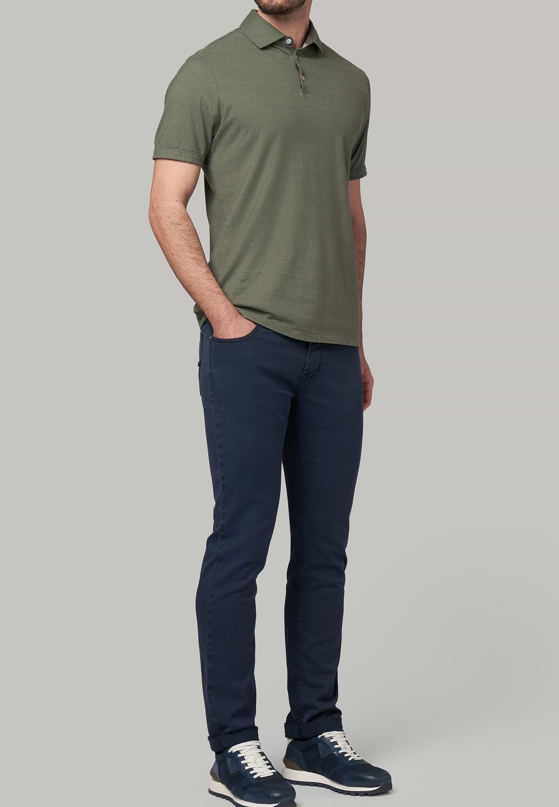 Polo in jersey di cotone lino regular fit, , hi-res, 2