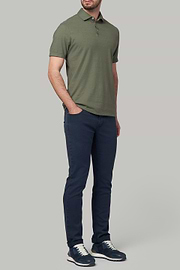 Polo in jersey di cotone lino regular fit, , thumb, 2