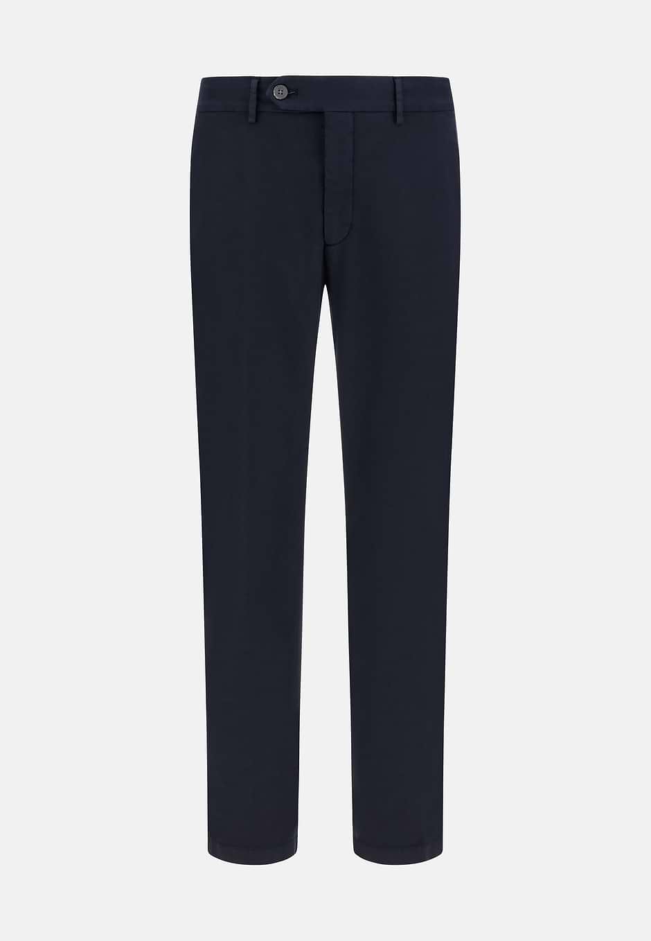 Stretch Cotton/Tencel Trousers, Navy blue, hi-res