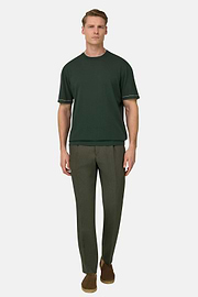 Strick-T-Shirt Aus Baumwollkrepp, Grün, thumb, 2