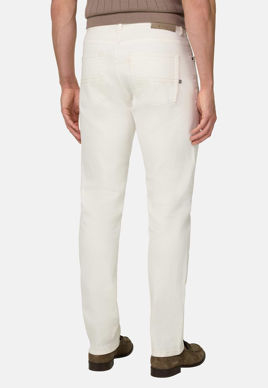 Vaquero de Denim de Algodón Crudo Blanco, Blanco, hi-res, 4