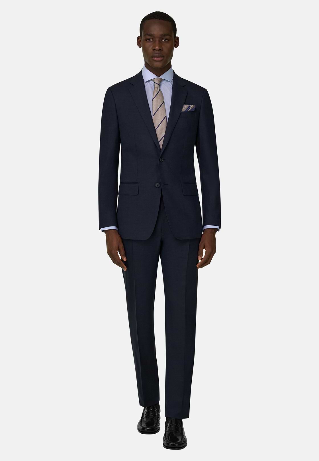 Abito Principe Di Galles Lana Stretch, Navy, hi-res, 2