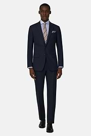 Abito Principe Di Galles Lana Stretch, Navy, thumb, 2