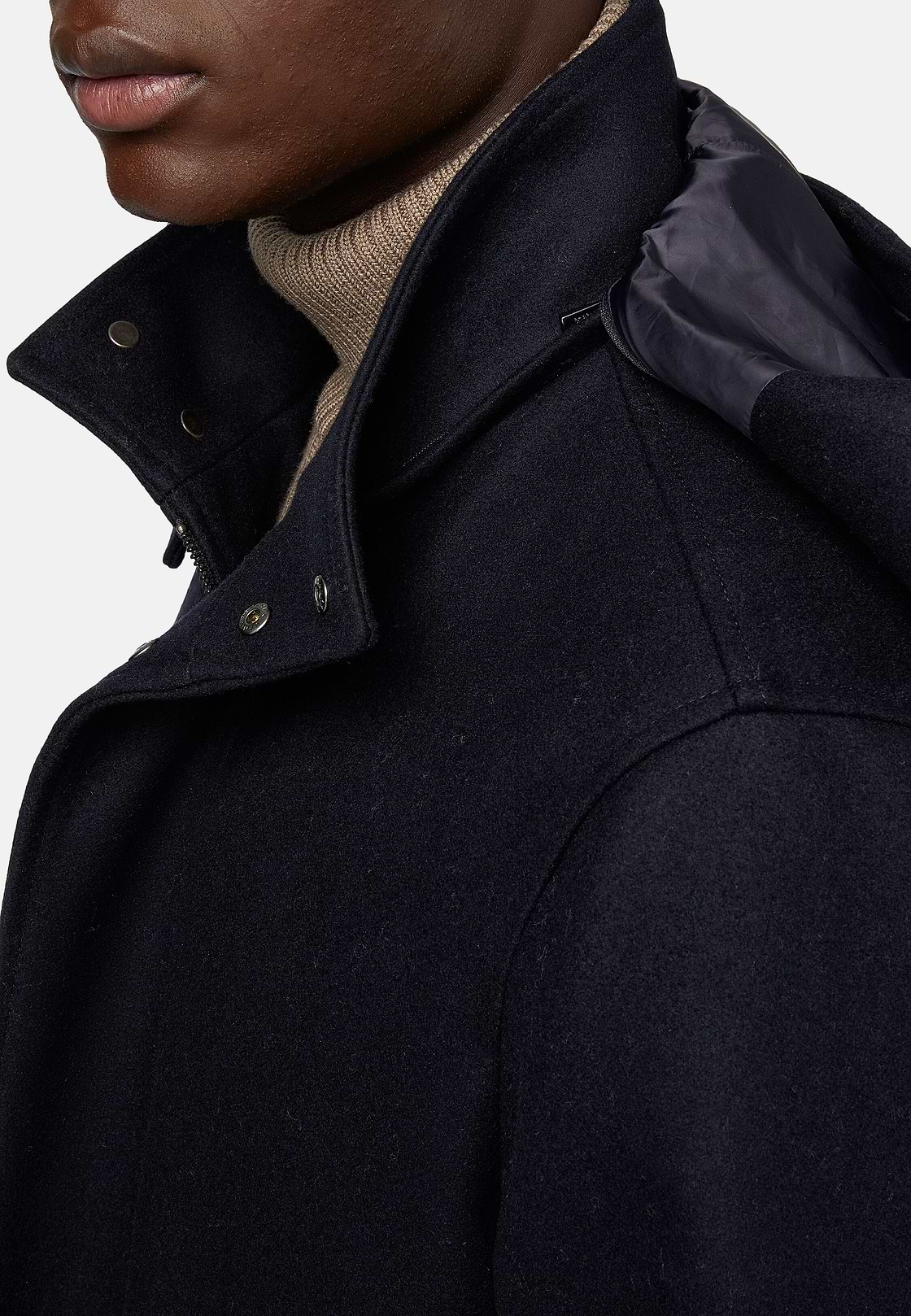 Parka In Technical Wool, Navy blue, hi-res