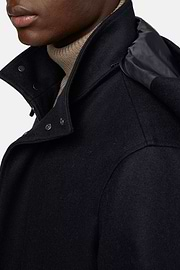 Parka In Technical Wool, Navy blue, hi-res