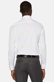 Camicia Bianca In Cotone Elasticizzato Slim Fit, , thumb, 3