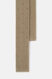 Krawatte Maschenware Punktemuster Seide, Sand, thumb, 1