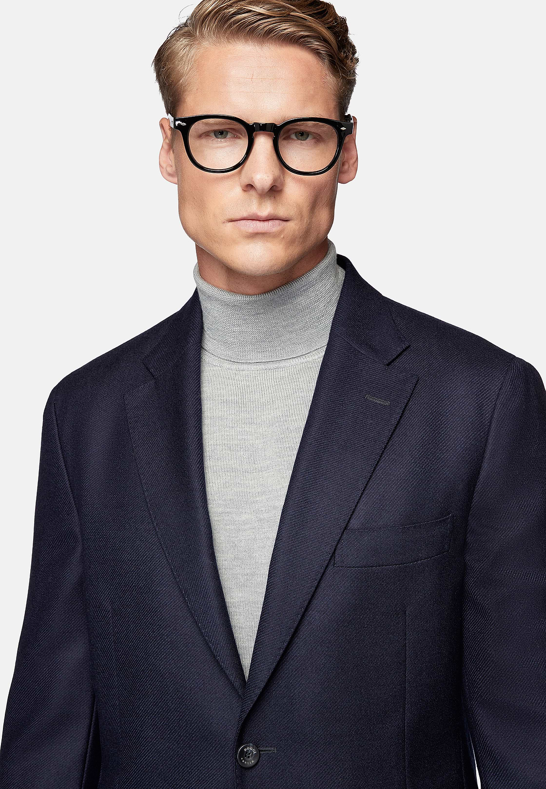 Navy Blue Jacket In Pure Wool, Navy blue, hi-res