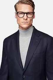 Navy Blue Jacket In Pure Wool, Navy blue, hi-res
