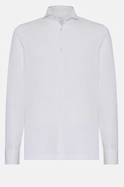 Camisa Estilo Polo De Piqué Hilo De Escocia Slim Fit, Blanco, hi-res