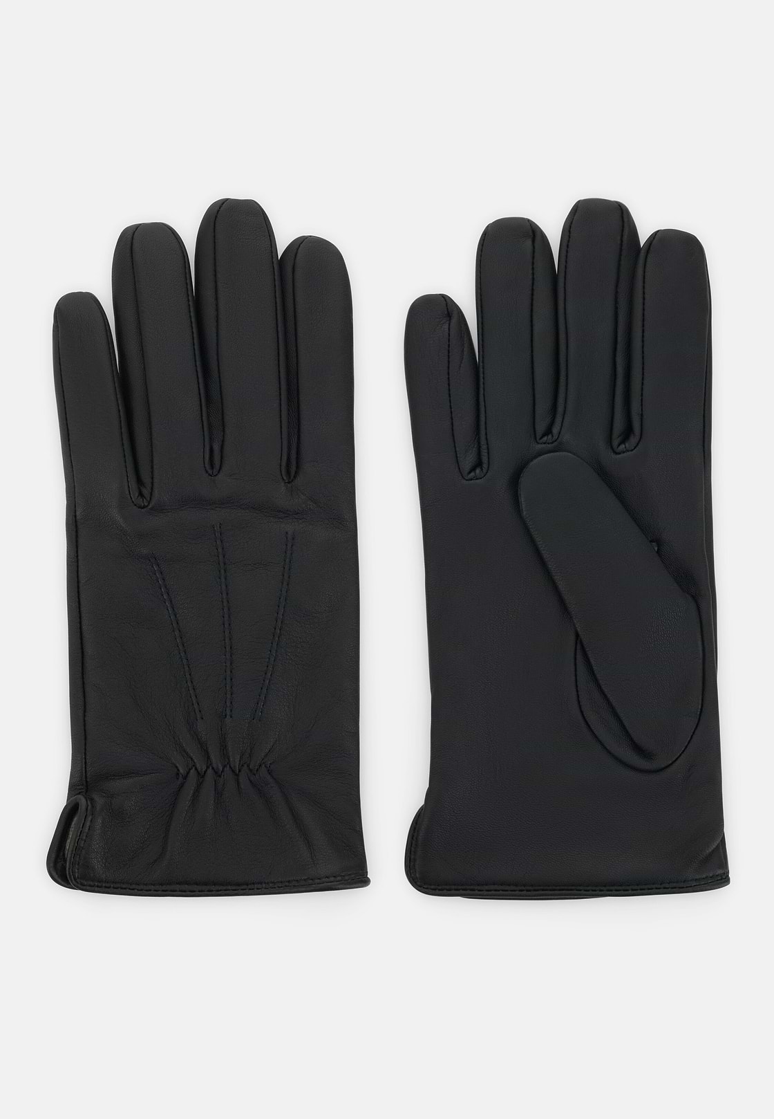 Leather Gloves, Black, hi-res, 1