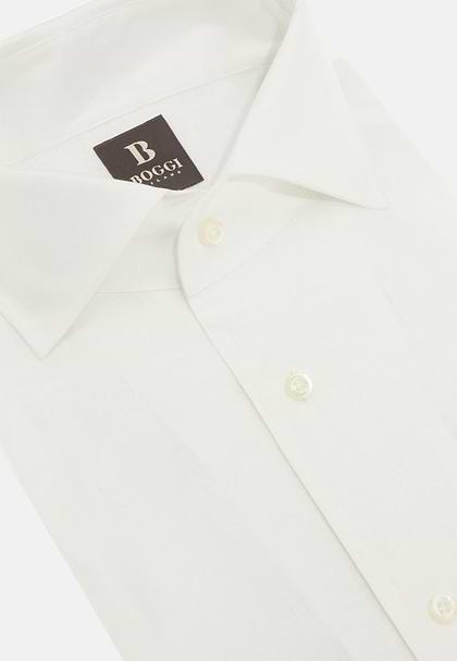 Regular Fit Linen Shirt, White, hi-res