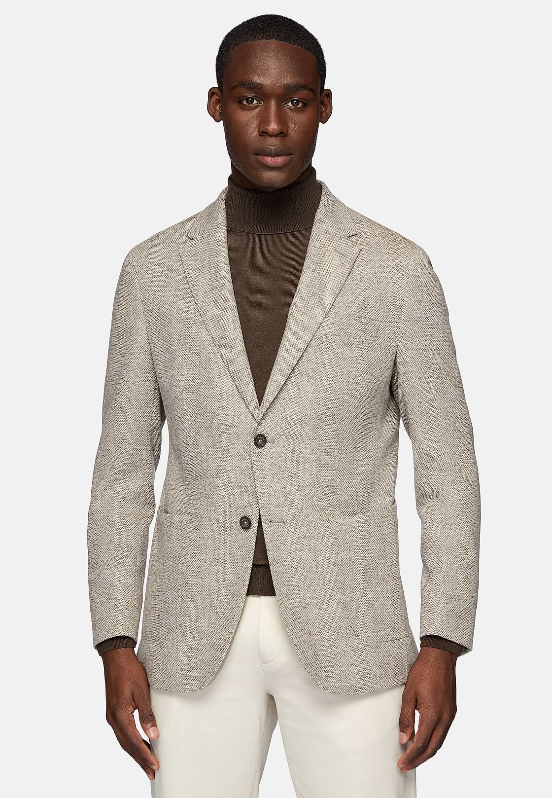 Men s Beige Pure Wool Jacket Boggi Milano