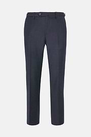 Pantalon En Flanelle Extensible., bleu marine, hi-res