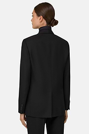 Blazer Single-Breasted Wool Viscose, Black, thumb, 4