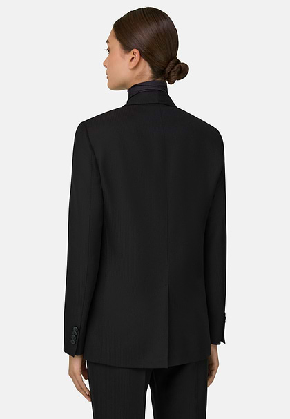 Blazer Single-Breasted Wool Viscose, Black, hi-res