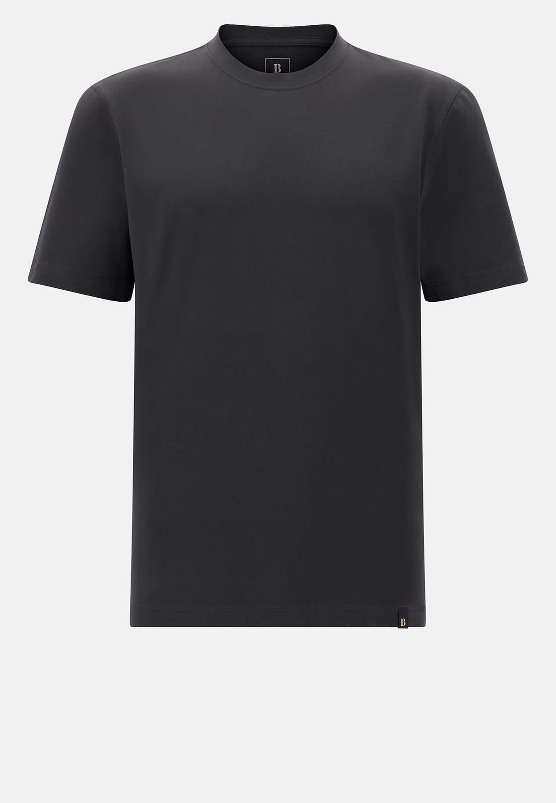 T-Shirt In Stretch Supima Cotton, Black, hi-res