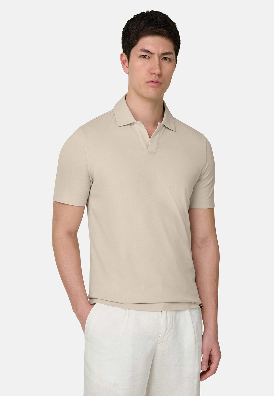 Polo en Coton Pima, Sable, hi-res