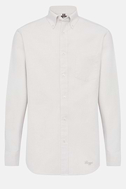 Regular Fit Organic Oxford Cotton Shirt, Sand, hi-res