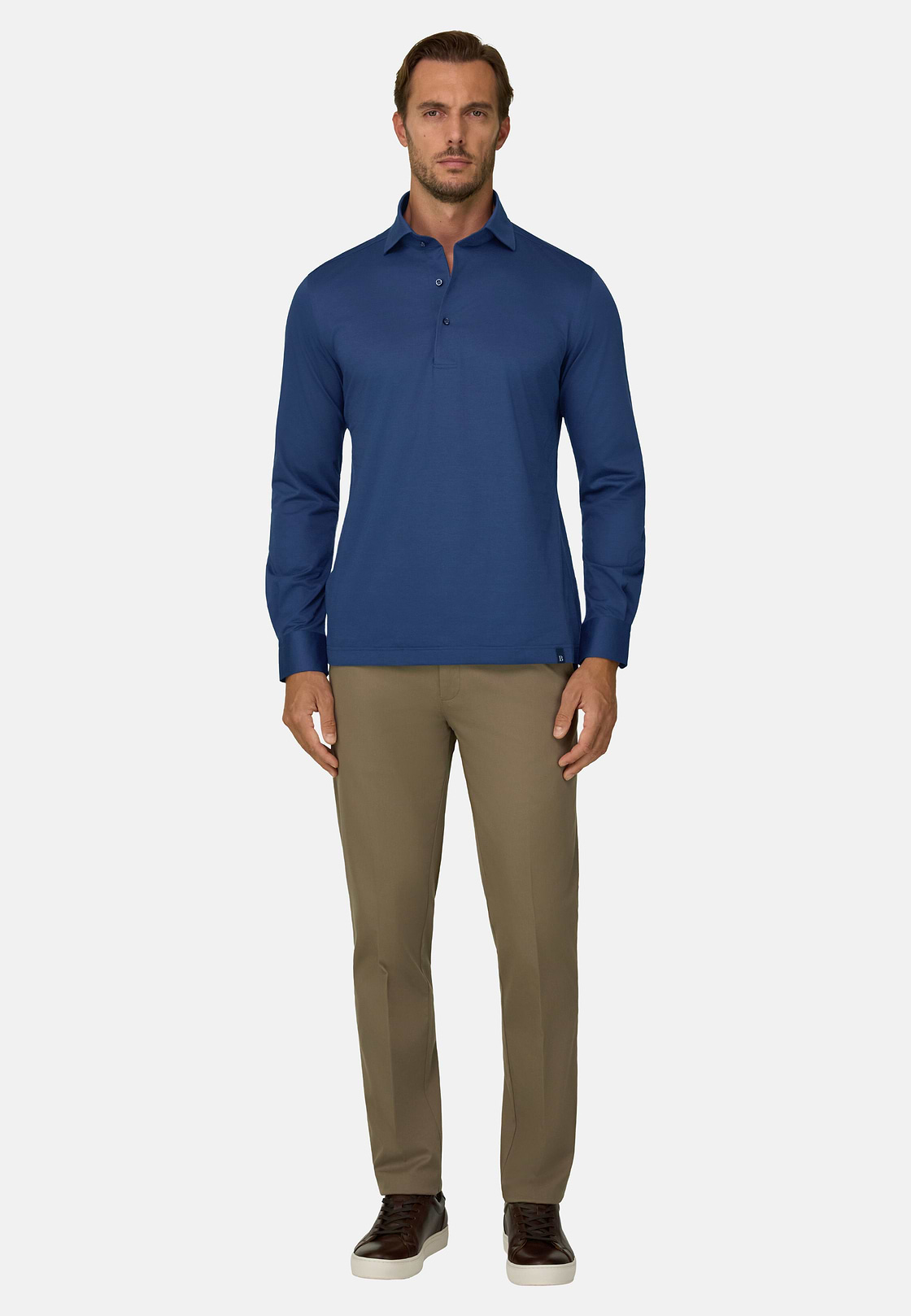Polo En Jersey Japonais, bleu marine, hi-res, 2