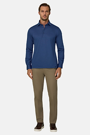 Polo En Jersey Japonais, bleu marine, thumb, 2