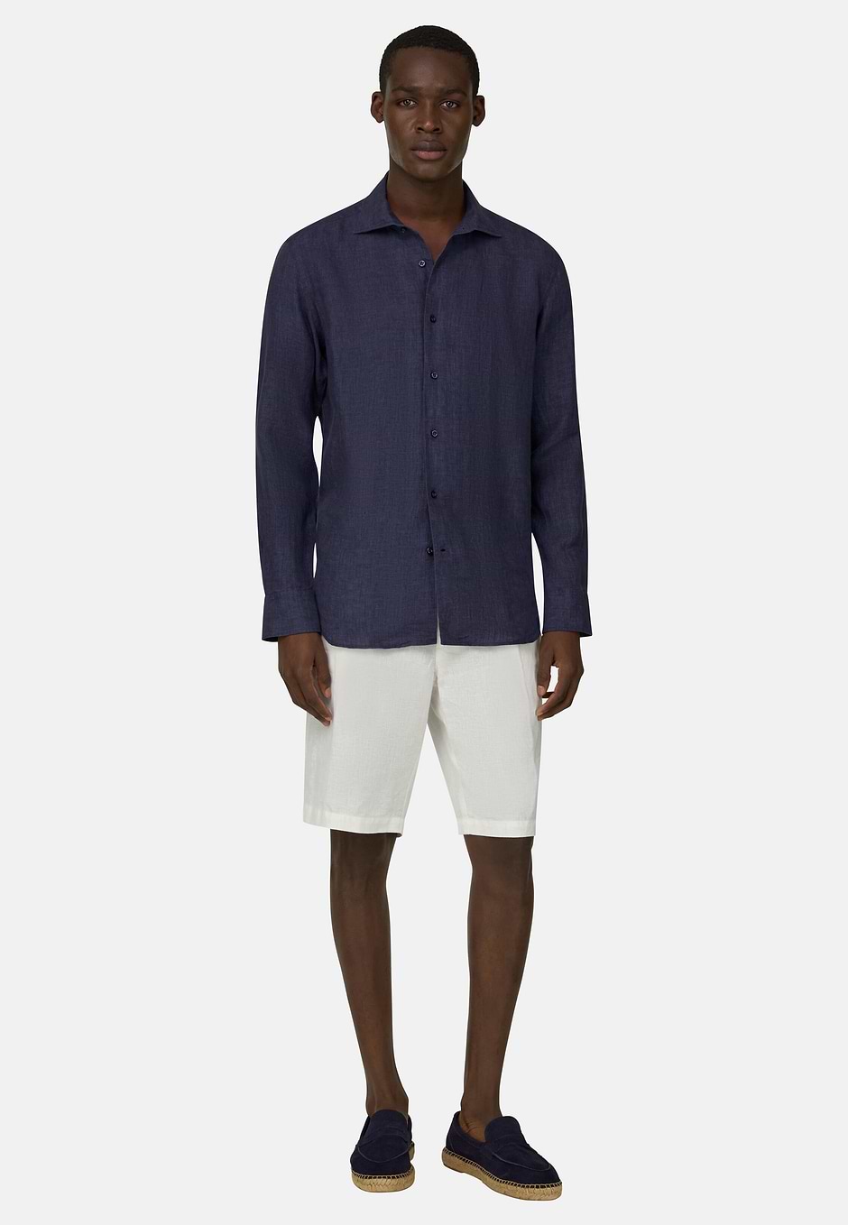 Regular Fit Linen Shirt, Navy blue, hi-res