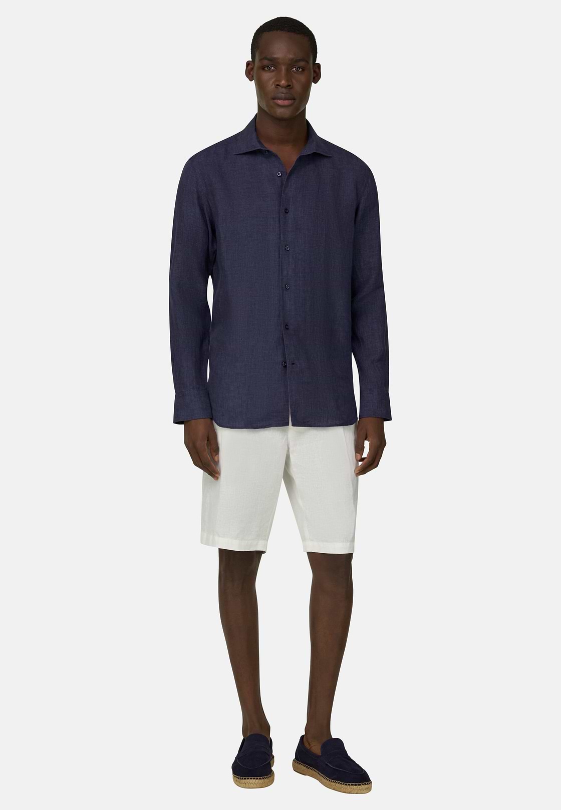 Hemd Aus Leinen Regular Fit, Navy blau, hi-res, 2