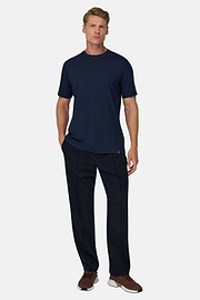 T-Shirt aus Supima-Baumwolljersey Stretchgewebe, Navy blau, thumb, 2