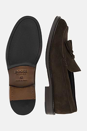 Loafers in Suede Leather, Dark brown, thumb, 4