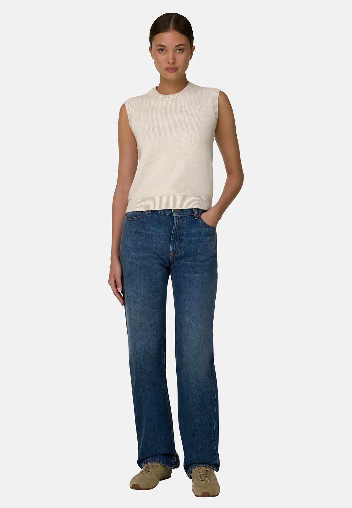 Vest Wool Cashmere, Sand, hi-res, 2
