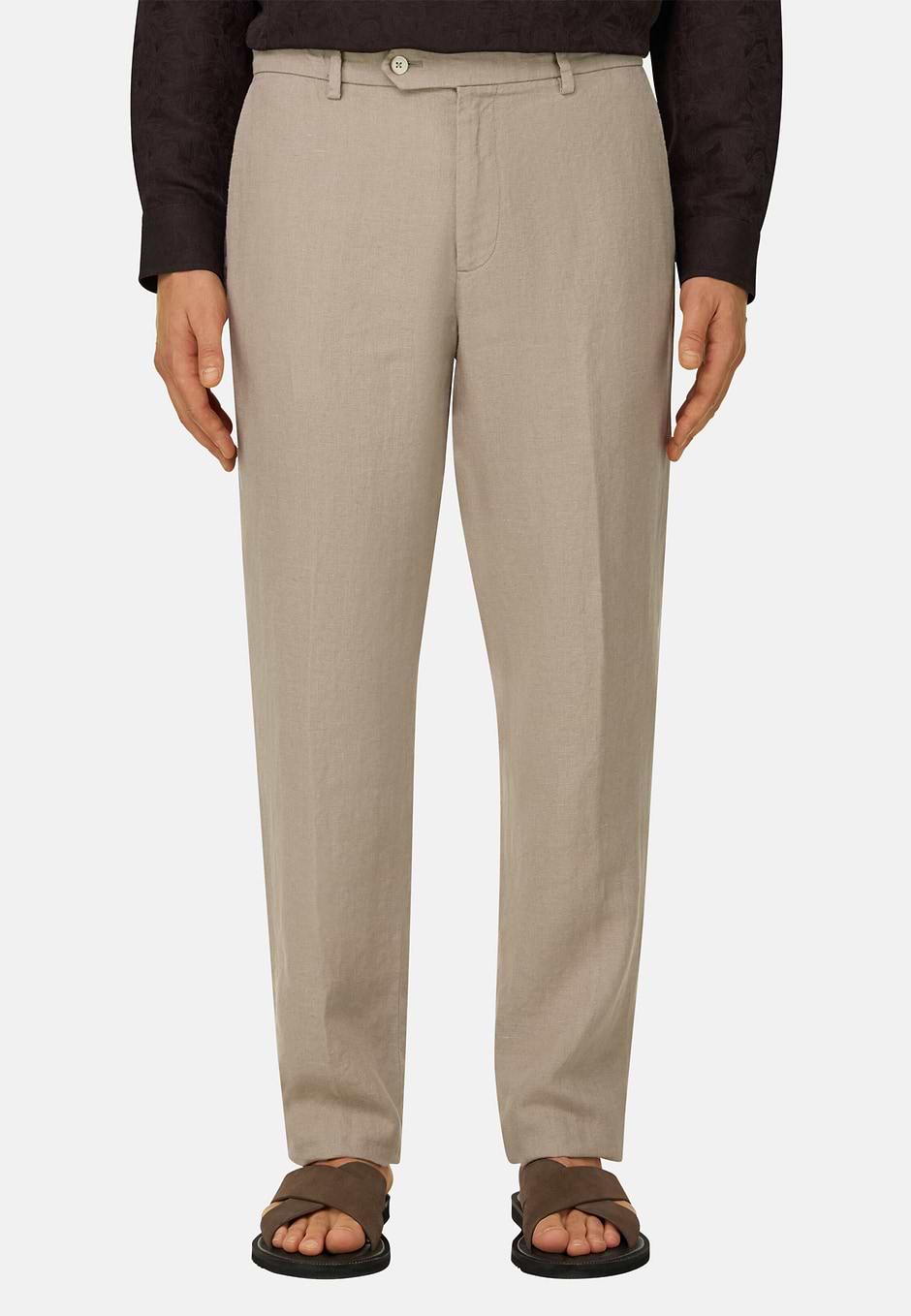 Hose Aus Leinen, Taupe, hi-res