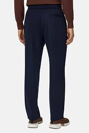 Joggers in Wool Blend WOOLTECH, Navy blue, thumb, 5