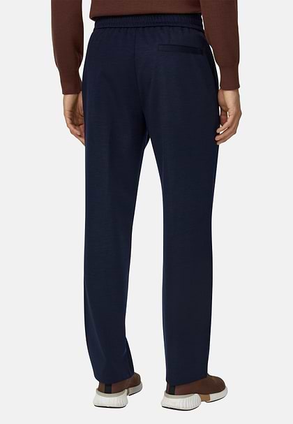 Spodnie Dresowe z Mieszaniny Wełny WOOLTECH, Navy blue, hi-res