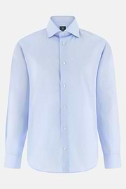 Camicia In Cotone Slim Fit, Azzurro, thumb, 6