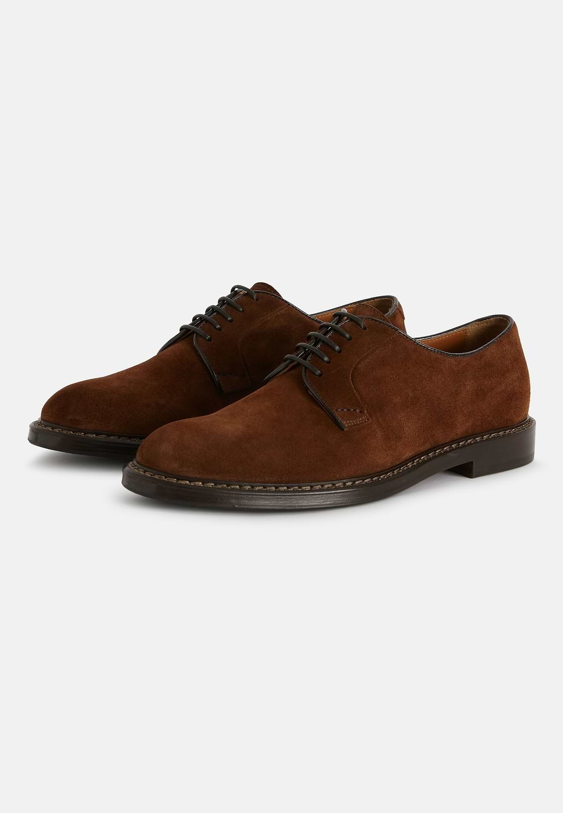 Suede Derby Shoes, Brown, hi-res