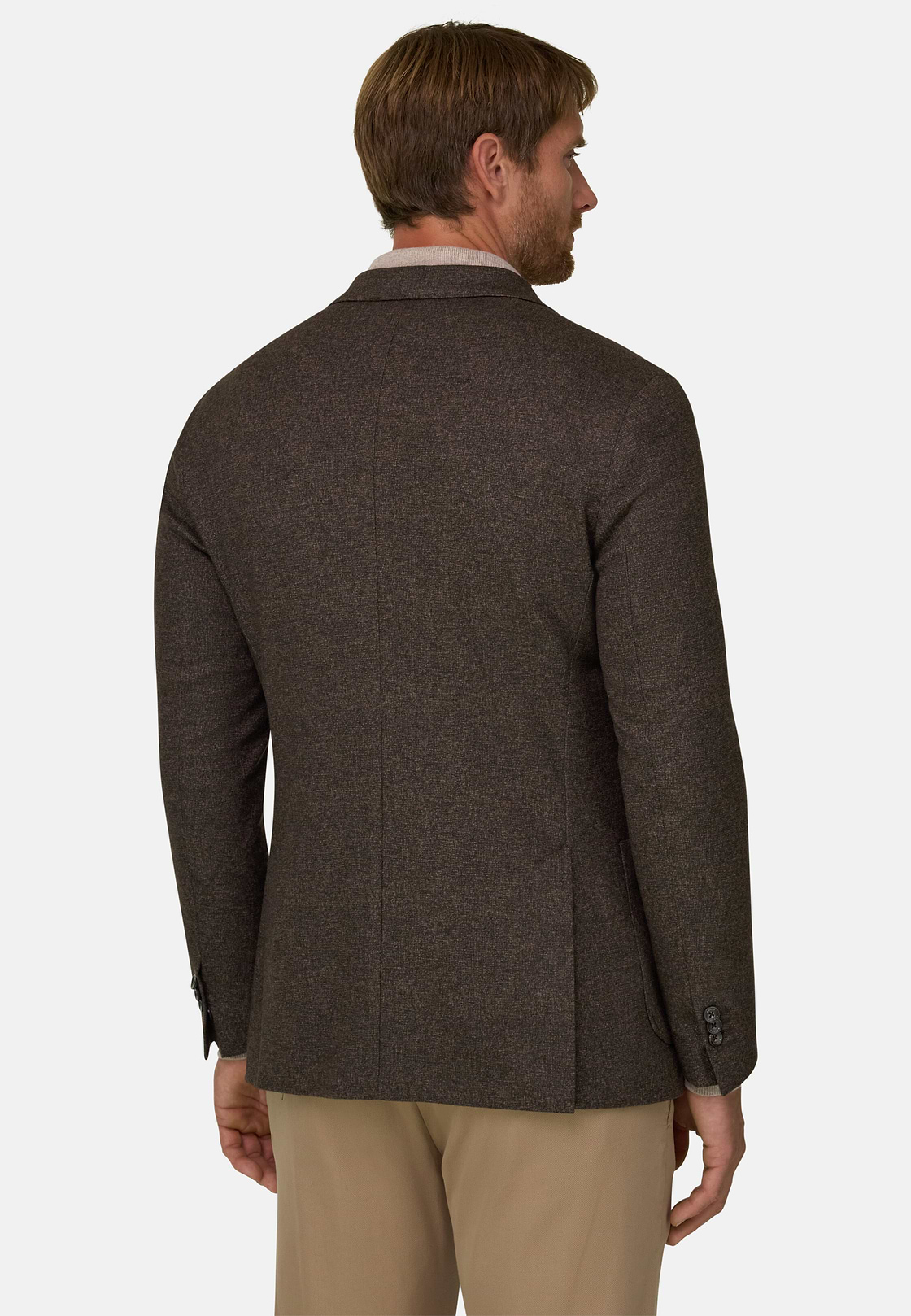 Blazer Double-Breasted Viscose Blend, Brown, hi-res, 4