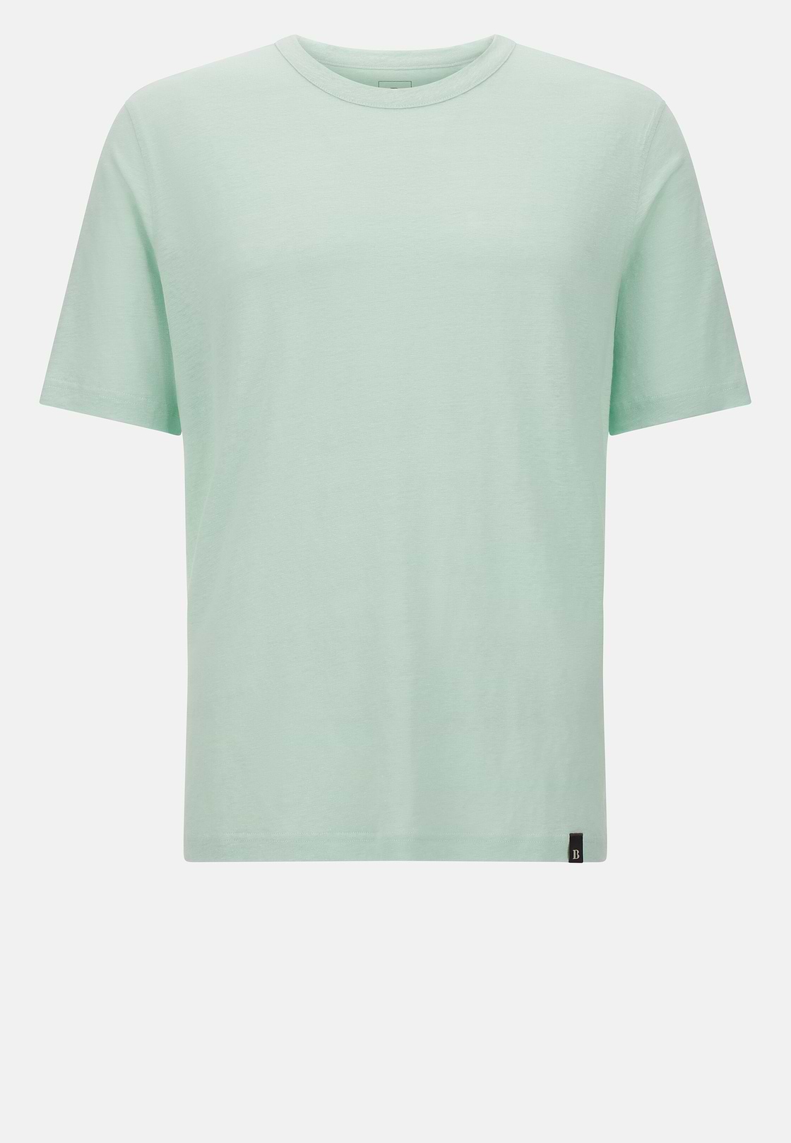 T-Shirt in Stretch Linen Jersey, Light Green, hi-res