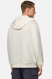 Cotton Blend Full-Zip Sweatshirt, Cream, hi-res