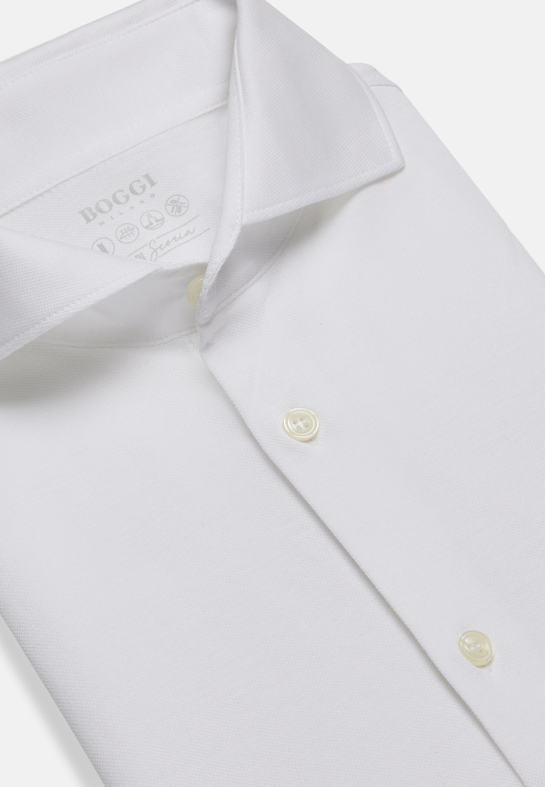 Polo Camicia In Pique Filo Di Scozia Slim Fit Uomo Boggi Milano