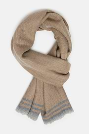 Drill Wool Scarf, Beige, hi-res