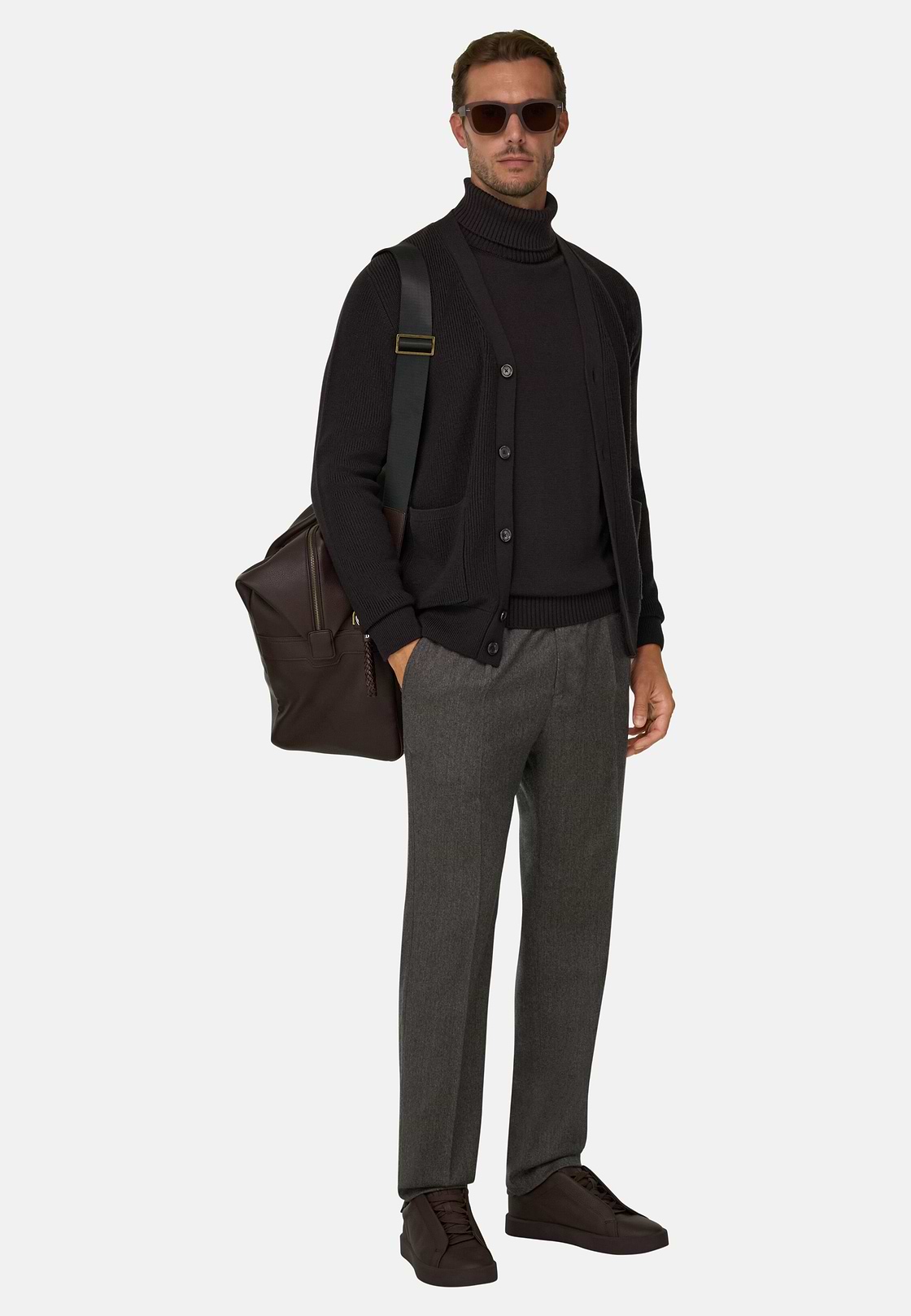 Vest in Extrafijne Merinowol, Brown, hi-res, 2