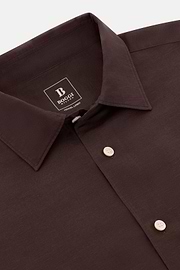 Regular Fit Tencel Linen Shirt, Dark brown, thumb, 5