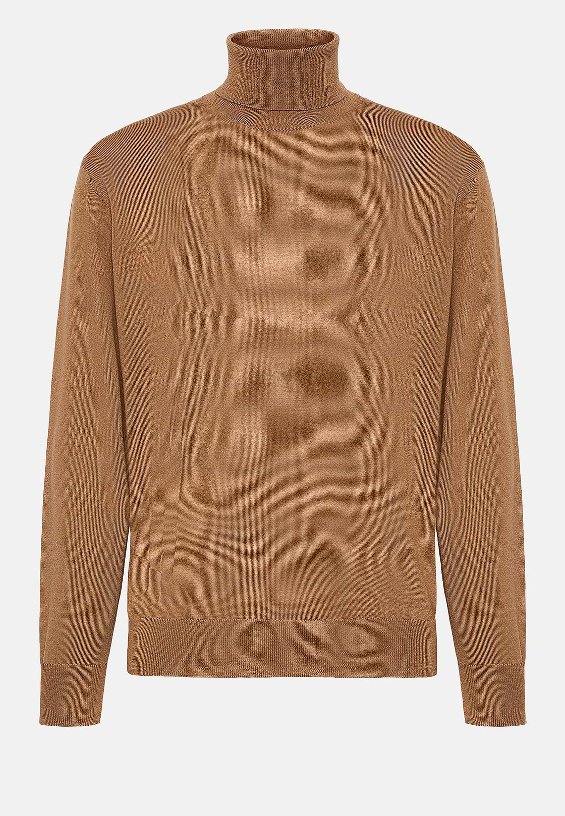 Hazelnut Turtleneck Jumper in Merino Wool, Hazelnut, hi-res